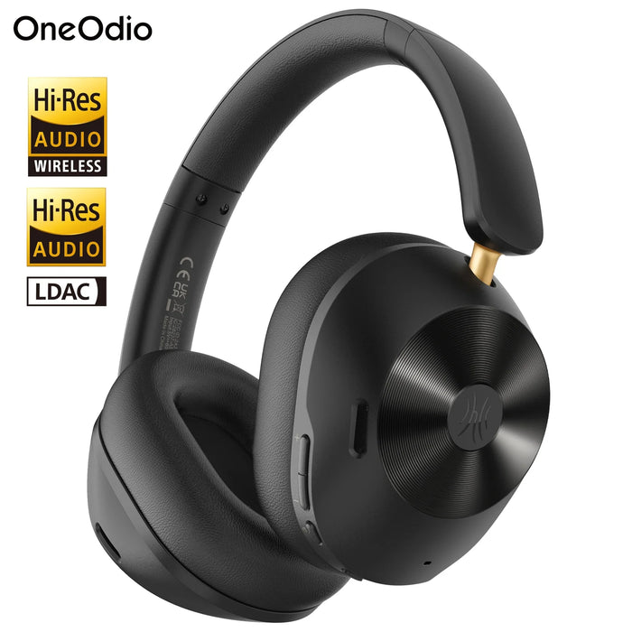 Focus A5 ANC støyreduserende hodetelefoner fra Oneodio - Bluetooth 5.4 trådløse hodetelefoner med -45dB hybrid Active Noise Cancelling Over-Ear Headset, ENC Mic, Hi-Res LDAC - Perfekt for støyreduksjonsbehov i høykvalitets lydopplevelser