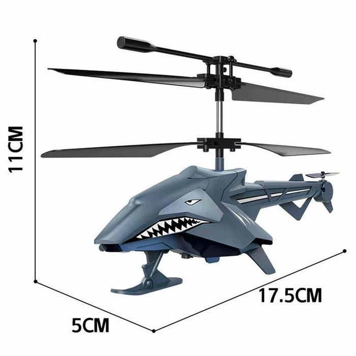 Alloy Shark RC Helicopter - 2.5CH, USB Charging, Intelligent Induction, RTF, Lights - Perfect Toy for Kids and Enthusiasts - Shopsta EU